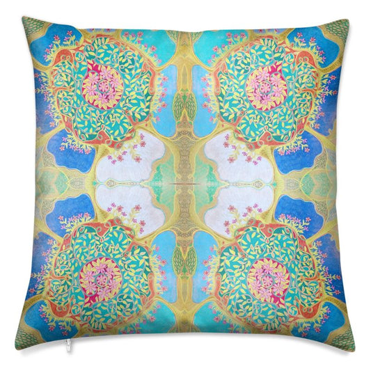 Mughal Garden Cushion Cover in Soft Velvet