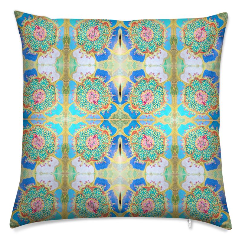 Mughal Garden Cushion Cover in Soft Velvet
